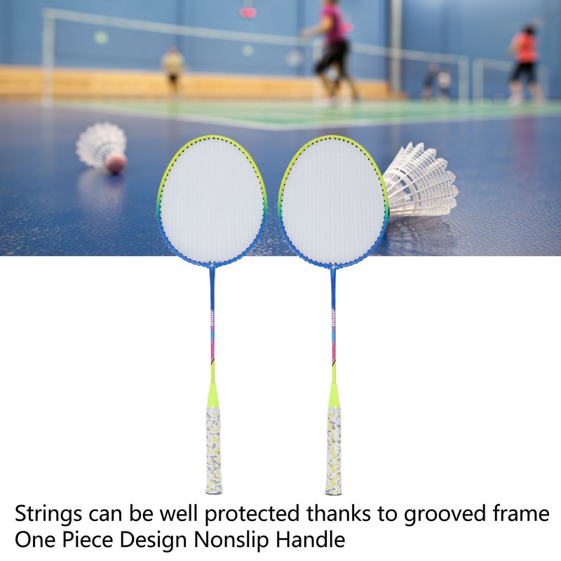2Pcs Badminton Racket Yellow Light Frame Large Sweet Spot Anti