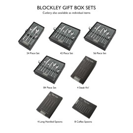 Robert Welch Blockley Bright, 7 Piece Cutlery Place Setting. Made from Stainless Steel. Dishwasher Safe.