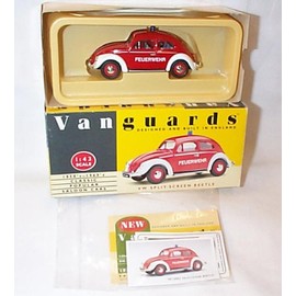 corgi vanguards feuerwehr german fire brigade beetle car 1.43 scale diecast model