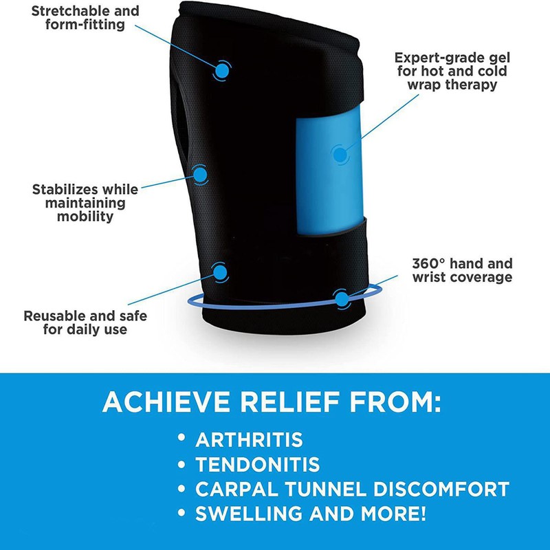 Hand Ice Glove Silicone Stretch Hot Cold Therapy Ice Compress