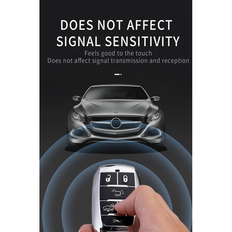 SANRILY Soft TPU 6 Button Key Fob Cover for Dodge