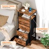 Furnulem Dresser for Bedroom, Tall Nightstand, Vertical Chest with Wood