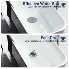 TRAPMATE Tub Stopper, Reversible Bathtub Drain Hair Catcher & Stopper, Ultra Revolutionary Bath Tub Drain Protector, Stainless Steel Hair Catcher & Silicone Stopper, 4.4" Drain Cover for Shower, Bath