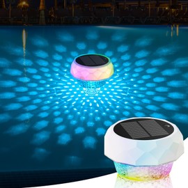 VICHTOP Solar Floating Pool Lights, RGB Color Float Pool Lights with Remote, IP68 Waterproof, Pool Decor Lighting Accessories for Inground, Above Ground Pools, Outdoor, Garden, Party Decoration