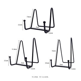 Funnytek 2PCS 3 inch Plate Stands for Display Plate Stand Plate Holder Display Stands Metal Frame Holders for Photo, Pictures, Decorative Plate Dish and Tabletop Art, Black