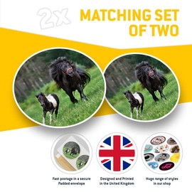 Vinyl Stickers (Set of 2) 20cm - Shetland Pony Foal Horse Kids Girls #24183