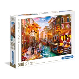 Clementoni Collection Puzzle-Sunse Over Venice-500 Pieces, Multicoloured, 35063