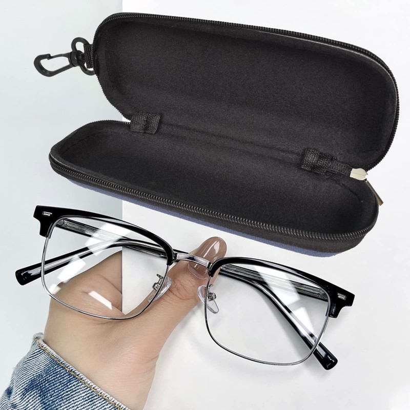 Zimoer Leather Glasses Case, Glasses Case Portable Blue 167 x