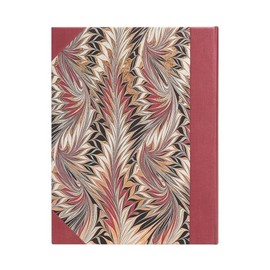 Rubedo (Cockerell Marbled Paper) Ultra Unlined Hardcover Journal: Hard Cover, 120 gsm, Ribbon Marker, Memento Pouch, Elastic Closure