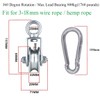 Penkwiio Cable Pulley + Carabiner Duplex Bearing 360 Degree Rotation