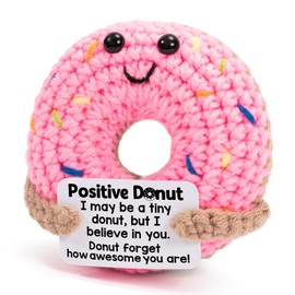 Emotional Support Crochet Support Cheer Up Small Cute Handmade Crochet Donut for Women Friends Birthday Graduation Motivational Presents Positive Pickle