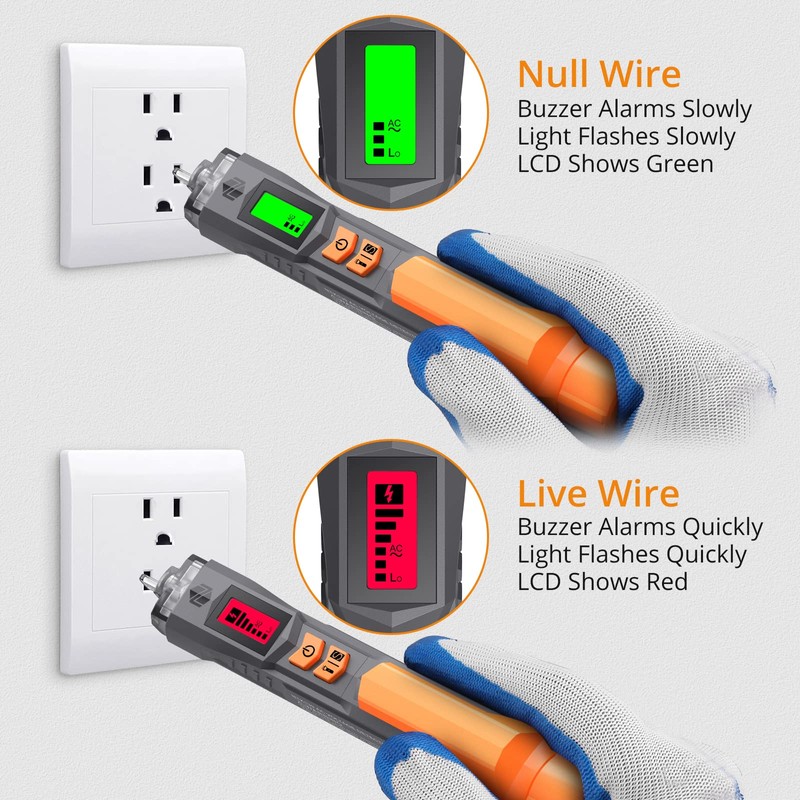 Neoteck Voltage Tester/Non Contact Voltage Tester 12-1000V/48V-1000 Adjustable Sensitivity AC
