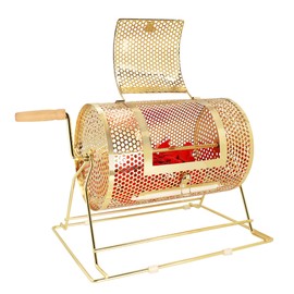 GSE Games & Sports Expert Brass Raffle Drum, Professional Raffle Ticket Spinning Cage, Holds 2,000 Tickets or 80 Ping Pong Raffle Balls (Available in Small, Medium, Large & X-Large)