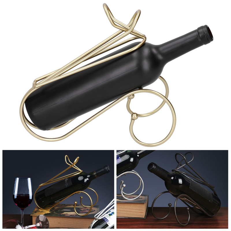 Wine Rack Holder Counter Table Top Free Standing Metal Modern