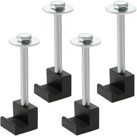 PETCHOR Truck Tool Box Mounting Kit, Aluminum Alloy J Hook Crossover Toolbox Clamps, 4Pack, Black
