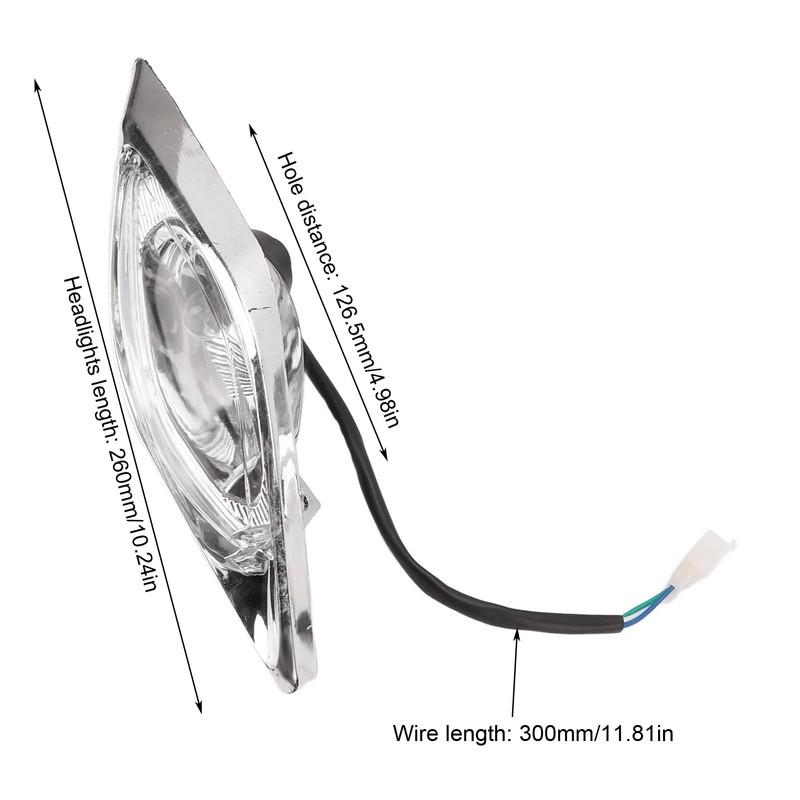 LED Headlight, DC 12V Shockproof Weatherproof ATV Quad Head Lamp