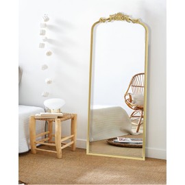 AIXI HOME Arendahl Traditional Gold Arch Full Wall Mirror, 28"x50" Carved Elegant Rectangle Vintage Mirror with Antique Ornate Frame, Baroque Inspired Home Decor for Vanity Bedroom Entryway