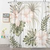 Caheansi Tropical Plants Shower Curtain, Vintage Sage Green Palm Leaves