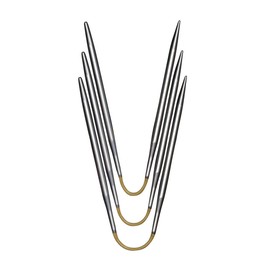 addi Crasytrio (Flexi-Flips) con cordón dorado (versión de la UE) (juego de 3) con calibre de aguja rojo de 21 cm, tamaño 2,75 mm