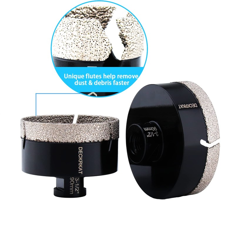 Diamond Hole Saw, 3-1/2" Hole Saw for Tiles Granite Marble