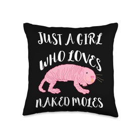 Just A Girl Who Loves Naked Mole Rat Ugliest Rodent Throw Pillow