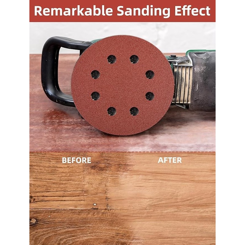 115mm Hook and Loop Sanding Discs (60/100/150/180/240 Grit)