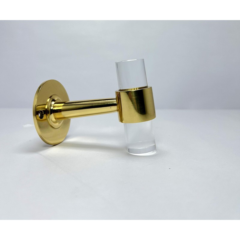 Morco Deco Brass Lucite Robe Hook Handmade Bathroom Kithcen Towel