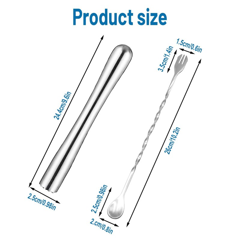 Stainless Steel Muddler Set,Stainless Steel Cocktail Muddler Ice Crusher Masher