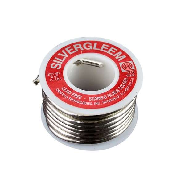 Canfield Non-Toxic Lead-Free Silvergleem Solder - 226G / 1/2lb Reel, for Stained Glass, Jewellery and Decorative Soldering