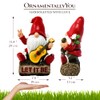 OrnamentallyYou Hippy Gnome with Guitar Garden Statue, Unique Flowers and