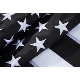 ROTERDON Thin Blue Line Flag 4x6 Ft Outdoor, Made in USA, Embroidered 210D Nylon Police Flags Heavy Duty, Vivid Color Back the Blue Law Enforcement American Flag with 2 Brass Grommets for All Weather