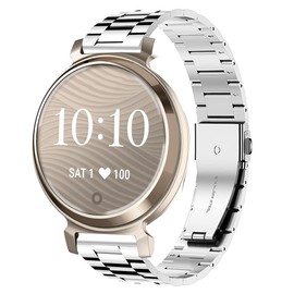 Lamshaw Compatible for Garmin Lily 2 Band, Quick Release Stainless Steel Metal Replacement Straps Compatible for Garmin Lily 2 Smartwatch (Silver)