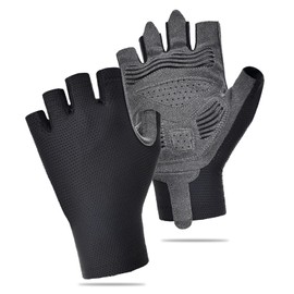 DUFFOBAN Cycling Gloves Half Finger - Breathable & Lightweight Bike Gloves for Men & Women, Anti-Slip for Mountain Biking, Running, Gym, Outdoor Sports, Black, Medium