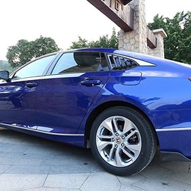 2X Sport Style Carbon Fiber Print Quarter Window Scoops Louvers for Honda Accord Sedan 2018 2019 2020 2021 2022