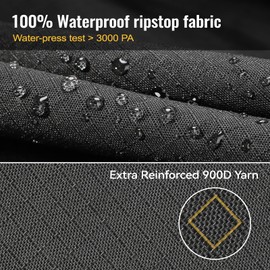 Tuszom 600D Solution-Dyed Ripstop Boat Cover with 17 Windproof Straps Fits 14-16 FT Long and Beam Width up to 90'' V-Hull Tri-Hull Runabout Fishing