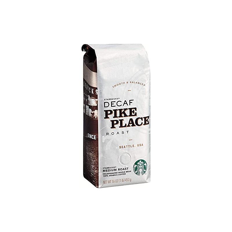 Starbucks Decaf Whole Bean Coffee, Pike Place , 16 OZ