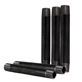 Everflow Supplies NPBL3890-5 Black Nipple Pipe, 3/8" x 9",