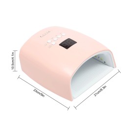 Unbranded Cordless 48W LED/UV Nail Lamp - Rechargeable Gel Polish Dryer in Pink