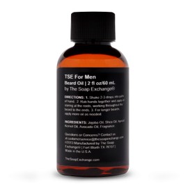 TSE for Men Beard Oil - Lumberjack Scent - Hand Crafted 2 fl oz / 60 ml Deep Conditioner, Nourishing Softener, Natural Ingredients, Stop Itching, Made in the USA.