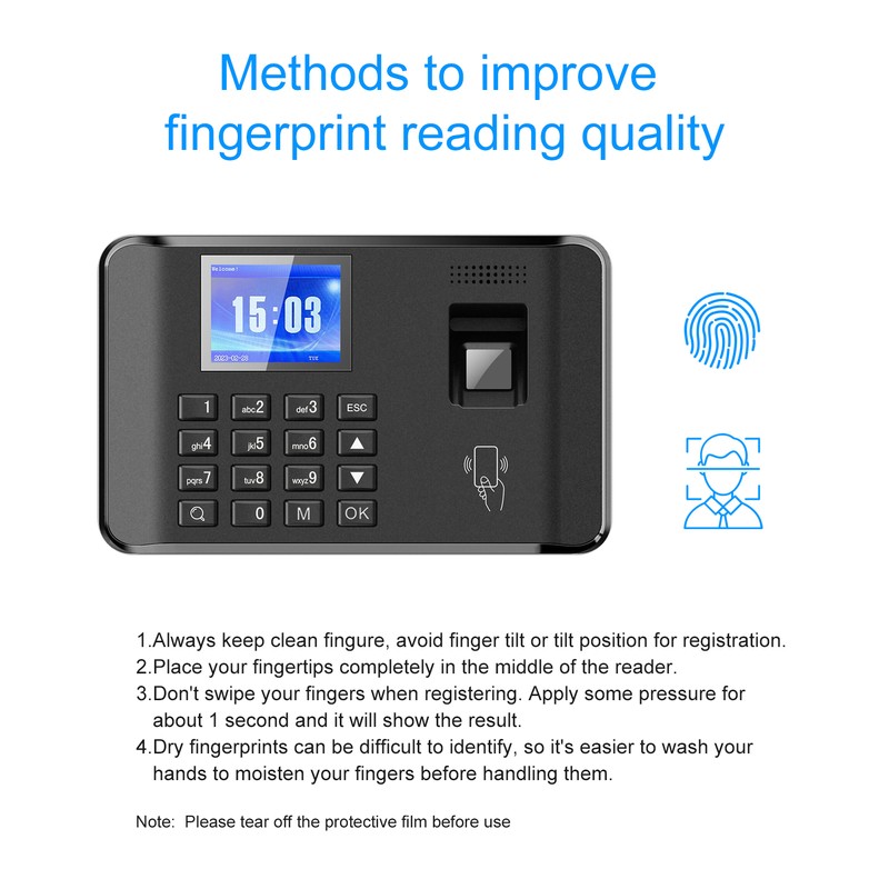 Intelligent Biometric Fingerprint Password Attendance Machine Time Clock Employee Checking-in