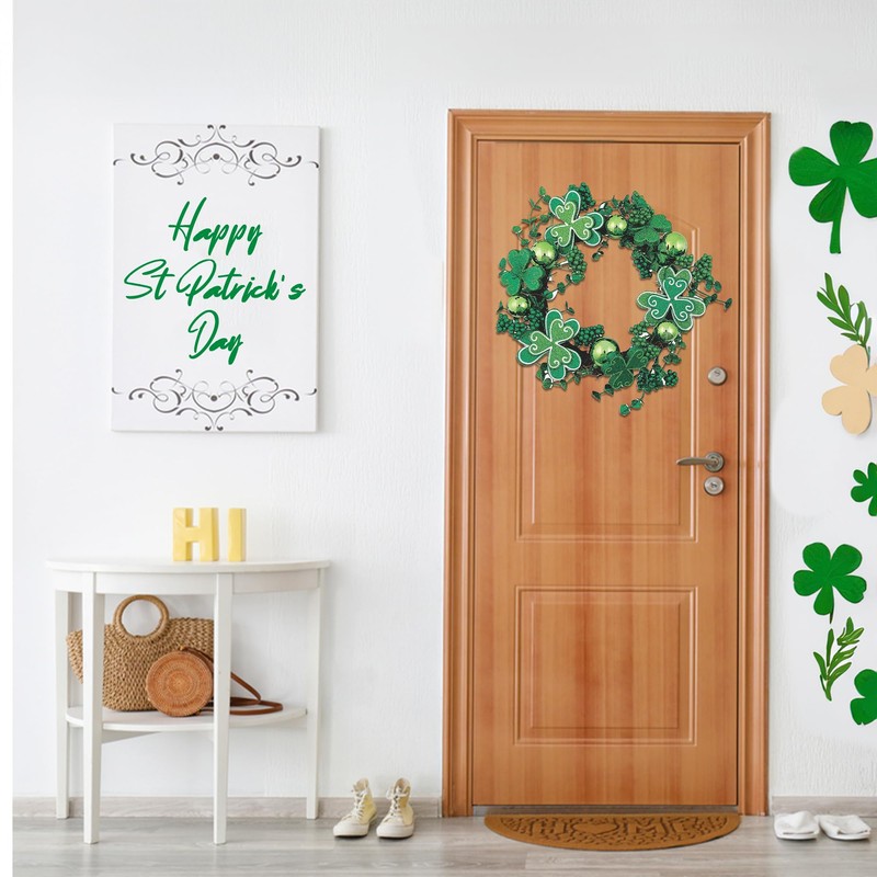 Fun Express St Patricks Day Decorations Shamrock Wreath - 13
