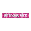 9ft Banner Birthday Girl Pink Holographic