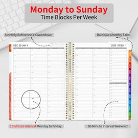 2026 Appointment Book, Large Hourly Planner from January 2026 to December 2026, Schedule Appointment Planner 15 Minute Increments with Colorful Tabs, Hourly Daily Weekly Monthly Agenda (8.5 x 11")