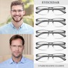 EYECEDAR 5-Pack Reading Glasses for Men Rectangular Metal Half-Frame Spring