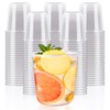 Jycnolm 100 Pcs Disposable Stemless Wine Glasses, 12 Oz Clear Plastic Cold Drinking Cups Party Cups for Wedding, Meeting, Catering, Cocktail