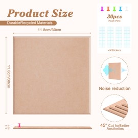 Pink Cork Board for Wall 48" x 36" - 12 Pack Bulletin Board with Push Pins, Cork Boards for Walls, Office Pin Board, Felt Wall Tiles, Dorm Room Decor