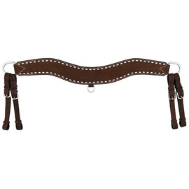Showman Rough Out Leather Tripping Collar w/White Buckstitch Accent