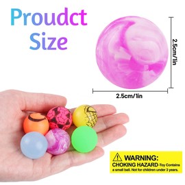 Pack of 50 Bouncy Balls 25 mm Springball Rubber Ball Colourful for Children's Birthday Party Favours Gift Bag Filling Party Gifts