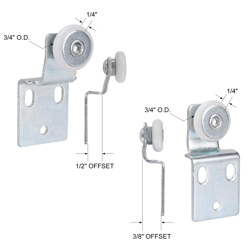 4 Pair Sliding Closet Door Roller Kit - Top Hung