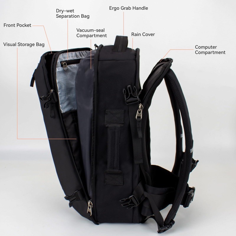 UtiaMiaoGonGo Vacuum Travel Backpack 60L with Air Pump Vacuum Water